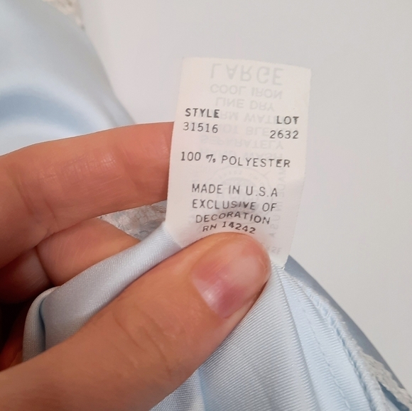 Christian Dior Vintage Union Made Cream & Blue Lace Nightgown L - Picture 6 of 10